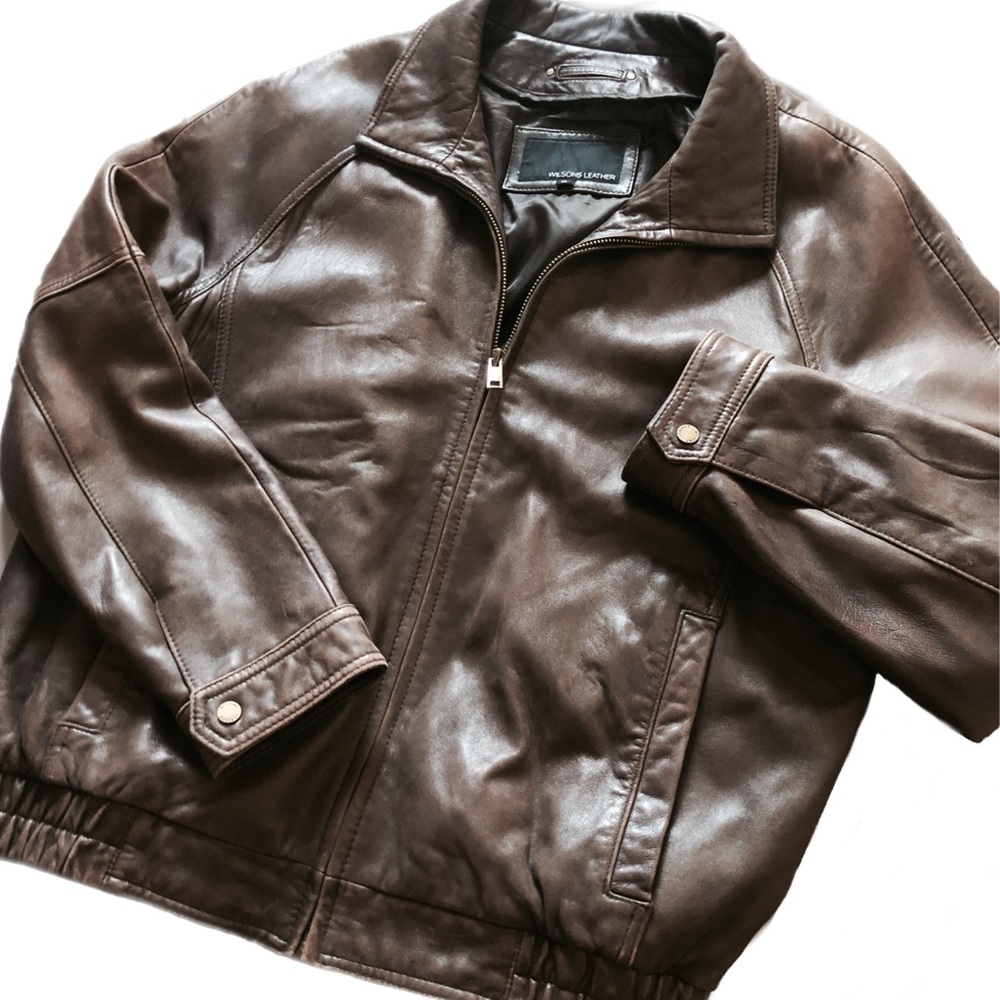Wilson Leather brown bomber jacket 🎩